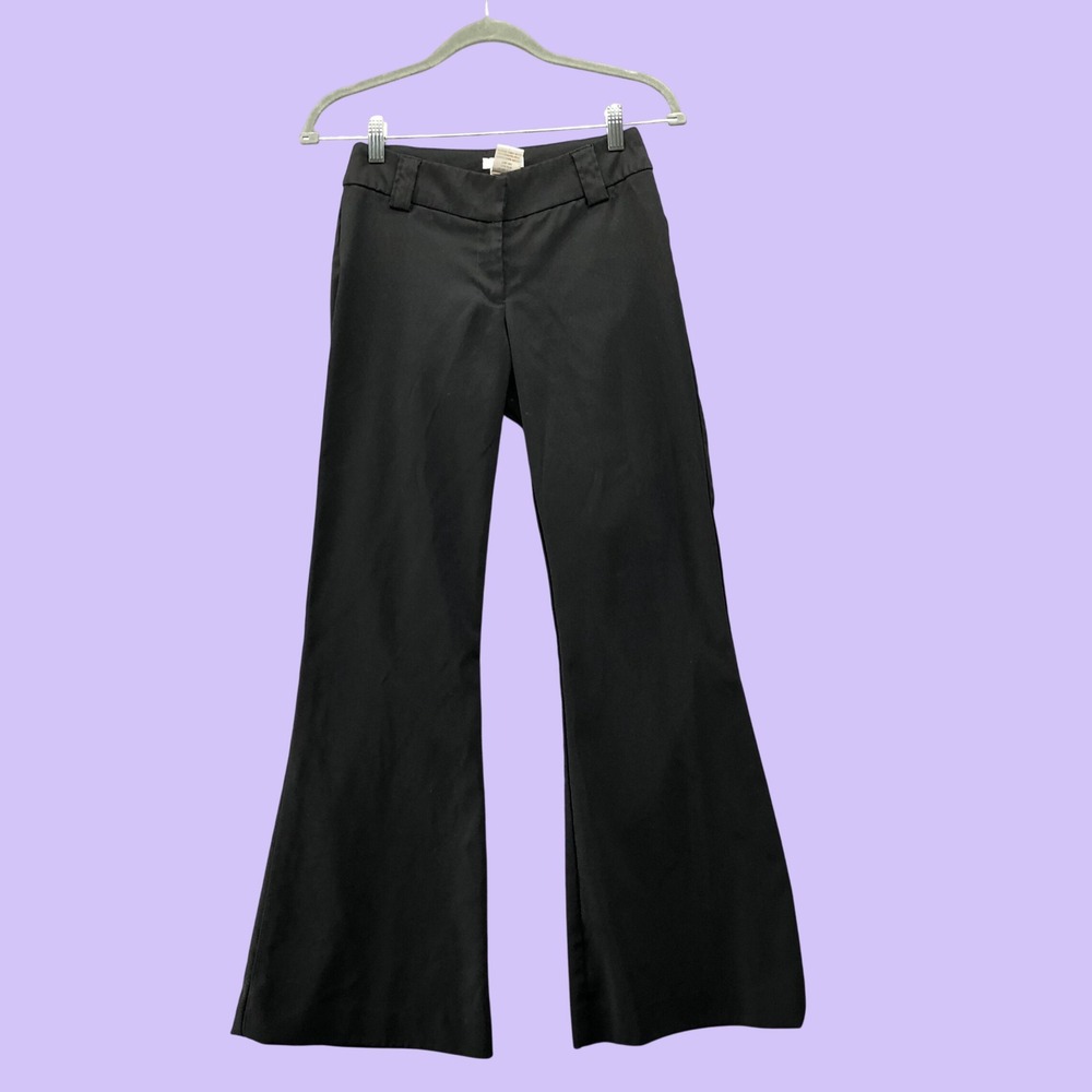 Vintage Y2K H&M Black Low Rise Flare Trousers Office Siren Pants Size 4